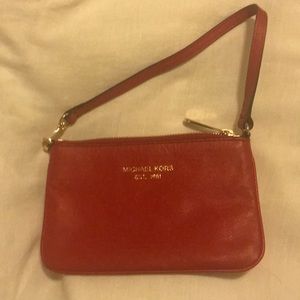 Michael Kors Red Leather Wristlet